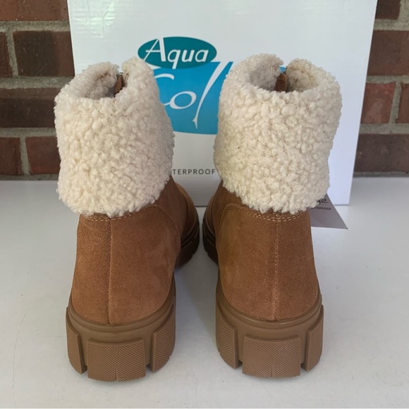 Aqua College Womens Perla Tan Suede Winter Zipper Ankle Boots US 7.5 M - Picture 5 of 9